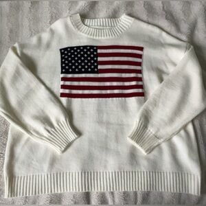 White American Flag Sweater
